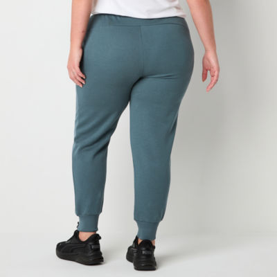 PUMA Womens Plus Cuffed Mid Rise Fleece Sweatpant