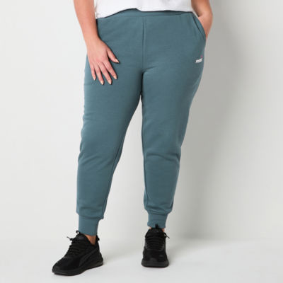 PUMA Womens Plus Cuffed Mid Rise Fleece Sweatpant