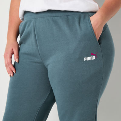 PUMA Womens Plus Cuffed Mid Rise Fleece Sweatpant