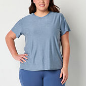 Xersion Everyday Womens Crew Neck Short Sleeve T-Shirt Plus