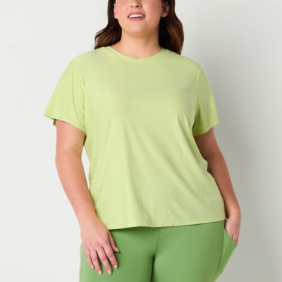 Xersion Womens Performance Crew Neck Short Sleeve T-Shirt Plus