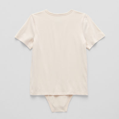 Thereabouts Little & Big Kid Boys Bodysuit Closure Easy-on + Easy-off Adaptive Crew Neck Short Sleeve Bodysuit