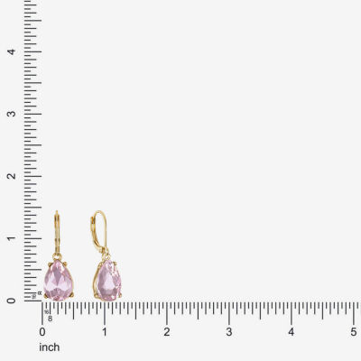 Monet Jewelry Womens Pink Glass Drop Earrings