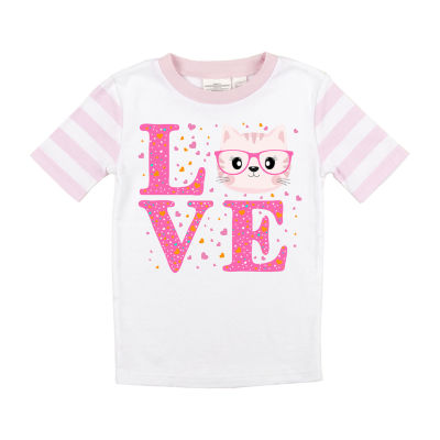 Little & Big Kid Girls Crew Neck Short Sleeve 2-pc. Pajama Sets