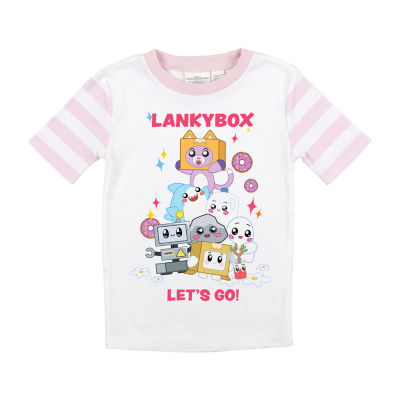 Little & Big Kid Girls Lankybox Crew Neck Short Sleeve 2-pc. Pajama Sets