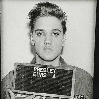 Elvis Presley Elvis Presley Mugshot Black Wooden Framed Print