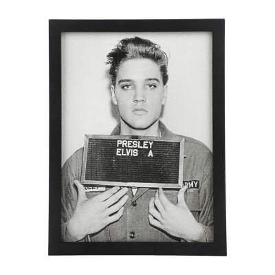 Elvis Presley Elvis Presley Mugshot Black Wooden Framed Print