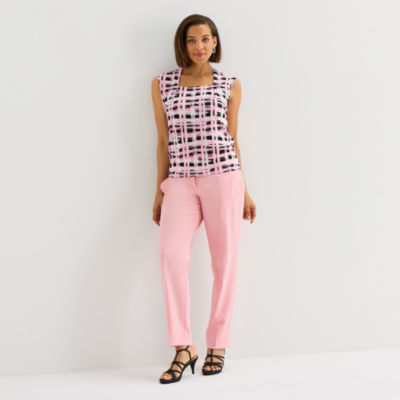 Black Label by Evan-Picone Womens Square Neck Sleeveless Blouse