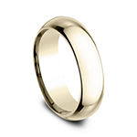 Mens 14K Yellow Gold 6MM High Dome Comfort-Fit Wedding Band