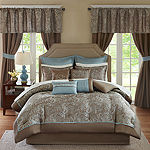 Madison Park Essentials Cadence 24-Pc Complete Bedding Set with Sheets and Window Treatments