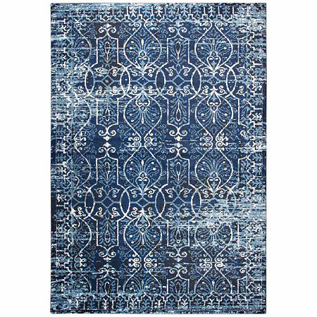 Rizzy Home Panache Collection Vivienne Scroll Rectangular Rugs, One Size, Blue