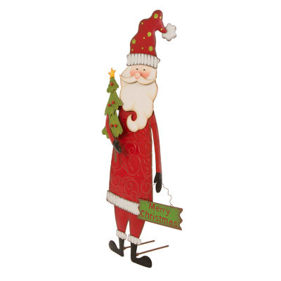 Glitzhome Standing Santa Christmas Holiday Yard Art