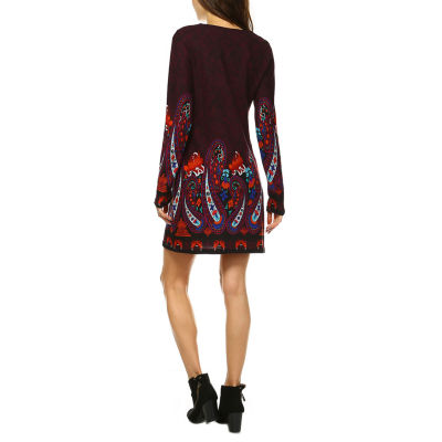 White Mark Sandrine Embroidered Sweater Dress