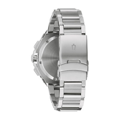 Bulova Precisionist Mens Silver Tone Stainless Steel Bracelet Watch 96b349