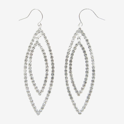 Vieste Rosa Crystal Oval Drop Earrings