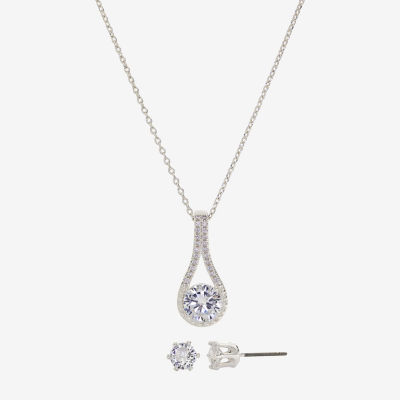 Sparkle Allure 2pc. Cubic Zirconia Pure Silver Over Brass Jewelry Set