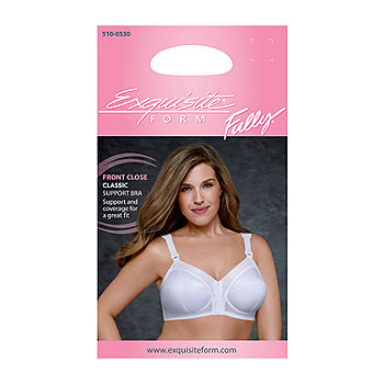 Collections Etc Front Hook Closure Exquisite Form Support Bra 40c White  Full Coverage Bras : Target