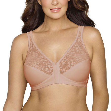 Exquisite Form Women's FULLY Lace Wireless Back & Posture Support Bra with Front Closure-5100565, Dd, Brown