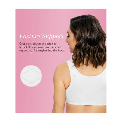 Exquisite Form® Women's FULLY Wireless Cotton Back & Posture Support Bra with Front Closure & Lace- 5100531