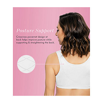 Best Form Posture Non Underwire Control Front Opening Bra White