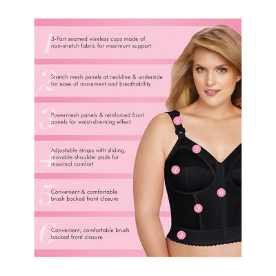 Exquisite Form®  Women's FULLY Slimming Wireless Back & Posture Support Longline Bra with Front Closure- 5107530
