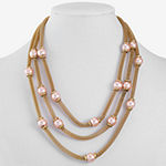 Monet Jewelry Simulated Pearl 19 1/2 Inch Mesh Strand Necklace