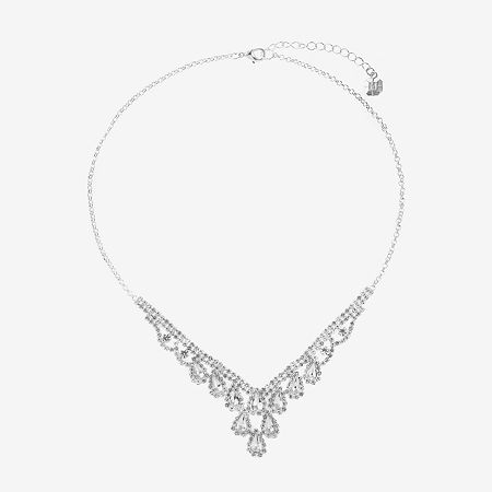 Monet Jewelry Timeless Silver Tone Womens 17 Inch Collar Necklace In White