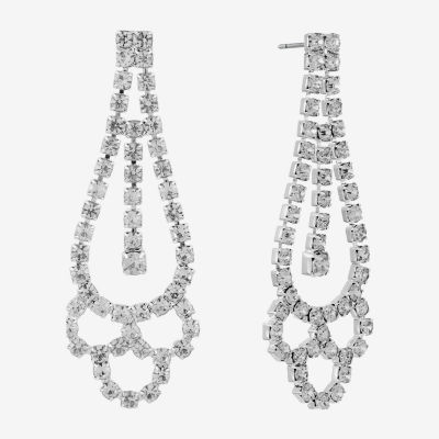 Monet Jewelry Timeless Silver Tone Hypoallergenic Womens Hypoallergenic Drop Earrings