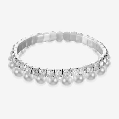 Monet Jewelry Timeless Womens Simulated Pearl Stretch Bracelet