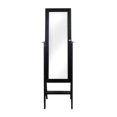 New View Black Mirrored Jewelry Armoire, Color Black JCPenney