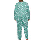 North Pole Trading Co. Nordic Village Womens Long Sleeve 2-pc. Pant Pajama Set