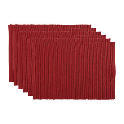 Design Imports Barn Red Ribbed 6-pc. Placemats