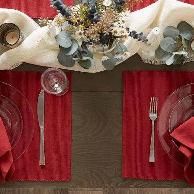 Design Imports Barn Red Ribbed 6-pc. Placemats