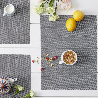 Design Imports Gray Textured Twill Weave 6-pc. Placemats
