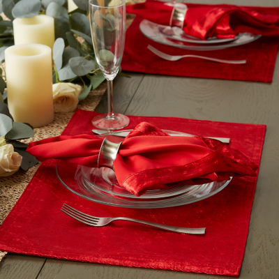 Design Imports Red Velvet 4-pc. Table Linen Sets