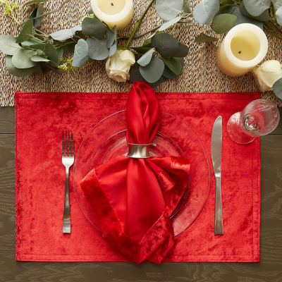 Design Imports Red Velvet 4-pc. Table Linen Sets