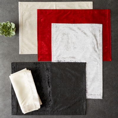 Design Imports Red Velvet 4-pc. Table Linen Sets