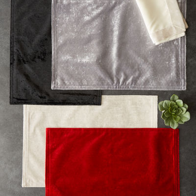 Design Imports Red Velvet 4-pc. Table Linen Sets