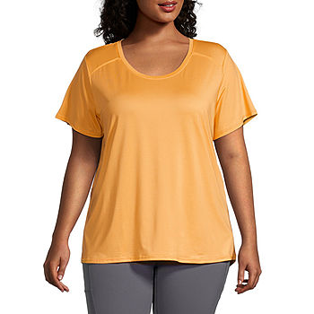 Xersion Womens Round Neck Short Sleeve T-Shirt, Color: Florida Mango -  JCPenney