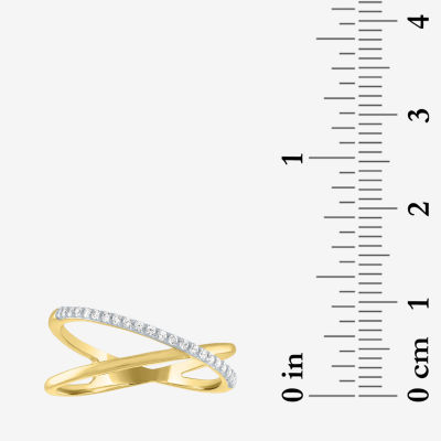 (G-H / Si2-I1) Womens 1/10 CT. T.W. Lab Grown White Diamond 10K Gold Delicate Cocktail Ring