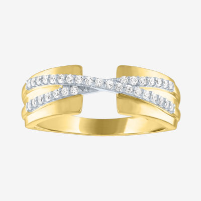 Diamond Addiction (G-H / Si2-I1) 1/5 CT. T.W. Lab Grown White Diamond 14K Gold Over Silver Sterling Silver Band