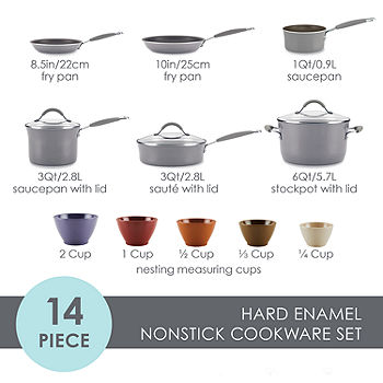 Rachael Ray Hard Enamel Nonstick 14 Piece Cookware Set