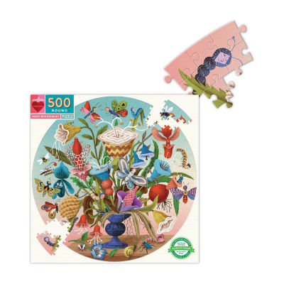 Eeboo Piece And Love Crazy Bug Bouquet 500 Piece Round Jigsaw 500-pc. Puzzle