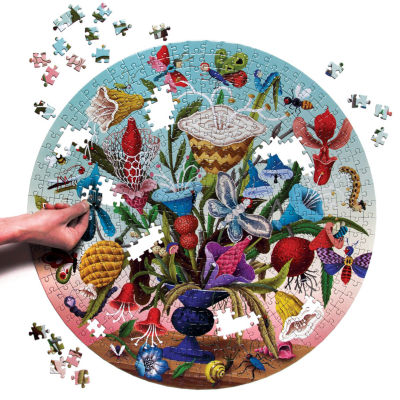 Eeboo Piece And Love Crazy Bug Bouquet 500 Piece Round Jigsaw 500-pc. Puzzle
