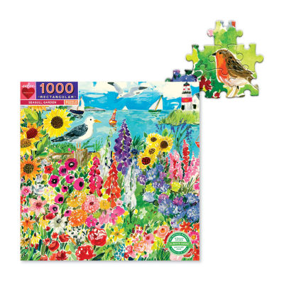Eeboo Piece And Love Seagull Garden 1000  Piece Rectangular Adult Jigsaw 1000-pc. Puzzle