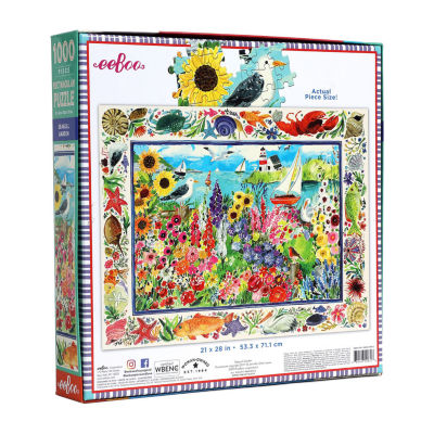 Eeboo Piece And Love Seagull Garden 1000  Piece Rectangular Adult Jigsaw 1000-pc. Puzzle