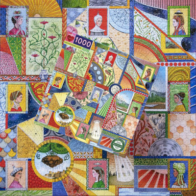 Eeboo Piece And Love Ufo Victorian Ladies 1000 Piece Adult Square Jigsaw Puzzle Puzzle