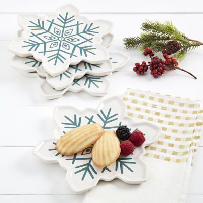 Tabletops Unlimited Winter Forest 4-pc. Stoneware Appetizer Plate