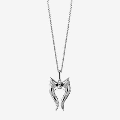 Star Wars Fine Jewelry Ahsoka Tanoã‚Â™ Womens 1/8 CT. T.W. Natural White Diamond Sterling Silver 18 Inch Pendant Necklace
