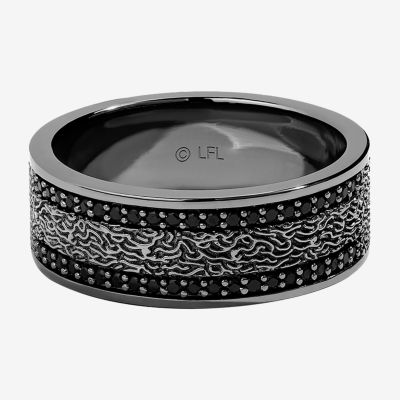 Star Wars Fine Jewelry In Carbonite Mens 8MM 1/3 CT. T.W. Natural Black Diamond Sterling Silver Star Wars Band